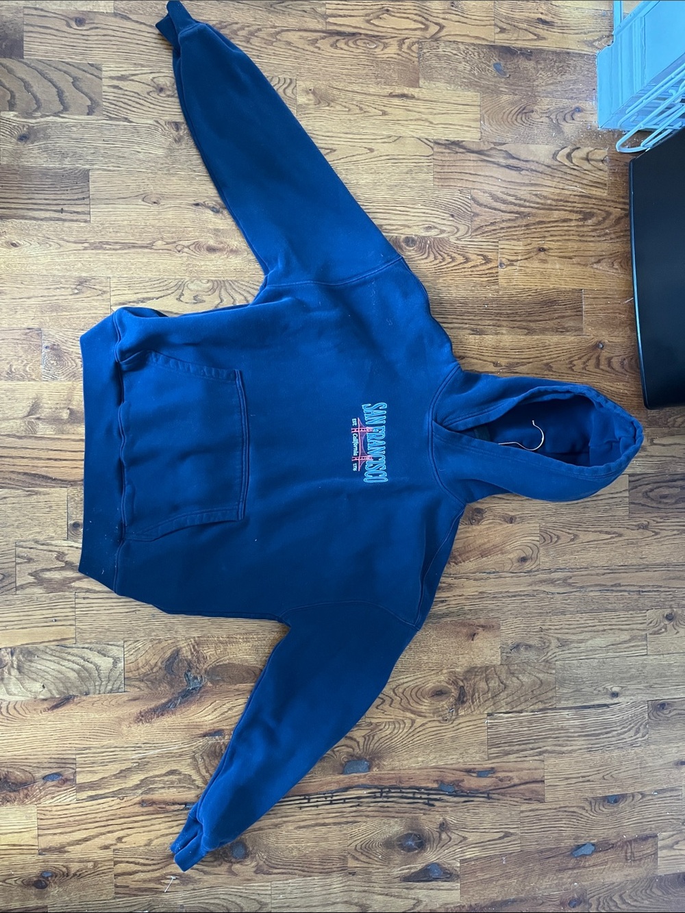 Navy Blue Hollister Pullover Hoodie Sweatshirt San Francisco